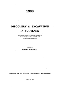 1988 Discovery & Excavation in Scotland
