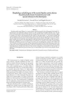 Morphology and Phylogeny of the Marine Bipolar Centric Diatom Pseudoleyanella Lunata (Cymatosiraceae) with Special Reference to the Diatotepum