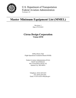 Master Minimum Equipment List (MMEL)