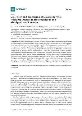 Collection and Processing of Data from Wrist Wearable Devices in Heterogeneous and Multiple-User Scenarios