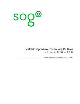 Scalable Opengroupware.Org (Sogo) – Inverse Edition 1.2.0