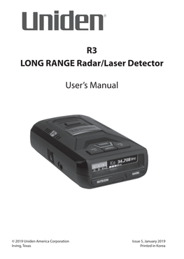 LONG RANGE Radar/Laser Detector User's Manual R3