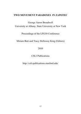 Proceedings of LFG10