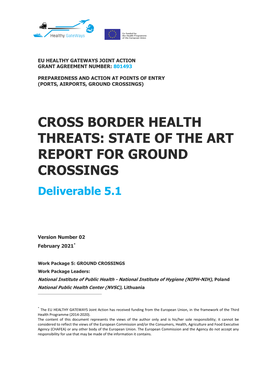 CROSS BORDER HEALTH THREATS: STATE of the ART REPORT for GROUND CROSSINGS Deliverable 5.1