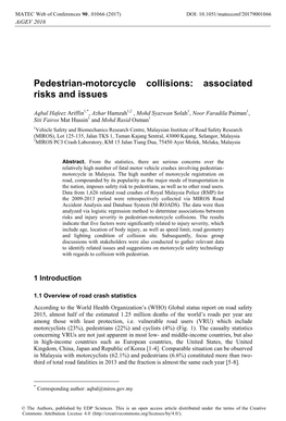Pedestrian-Motorcycle Collisions: Associated Risks and Issues