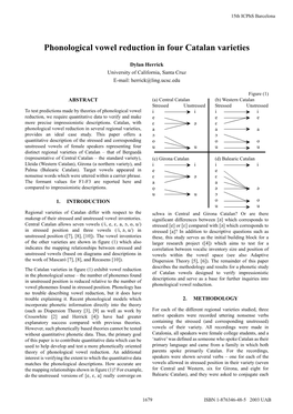 Phonological Vowel Reduction in Four Catalan Varieties