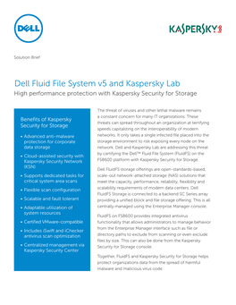 Dell Fluid File System V5 and Kaspersky Lab Solution Brief