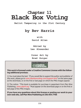 Black Box Voting Copyright ©2003, Bev Harris & David Allen