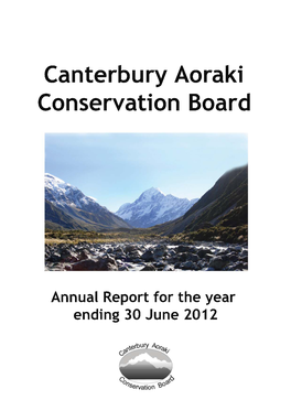 Canterbury Aoraki Conservation Board Annual Report 2011-12