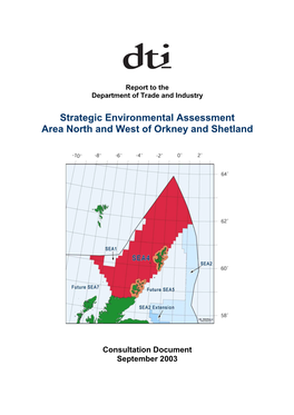 Strategic Environmental Assessment Area North and West of Orkney and Shetland