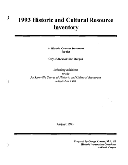 1993 Historic and Cultural Resource Inventory