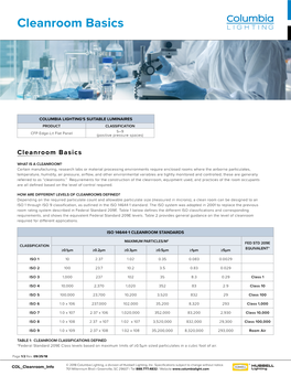 Cleanroom Basics