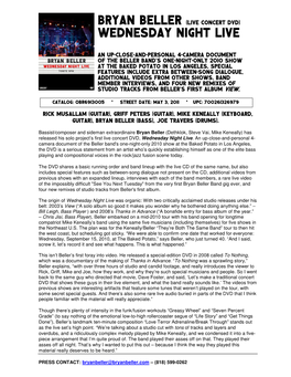A PDF of the Promotional One-Sheet for the Wednesday Night Live