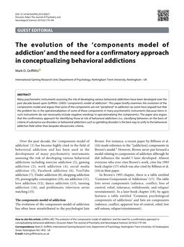 'Components Model of Addiction' and the Need for a Confirmatory