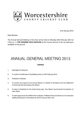 Annual General Meeting 2013