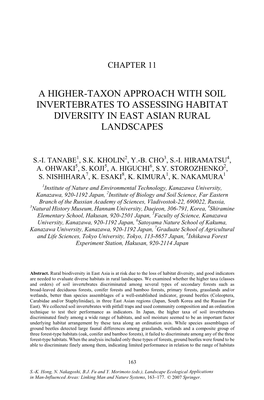 A Higher-Taxon Approach with Soil Invertebrates to Assessing Habitat Diversity in East Asian Rural Landscapes