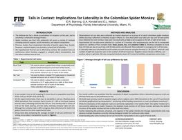 Implicaºons for Laterality in the Colombian Spider Monkey