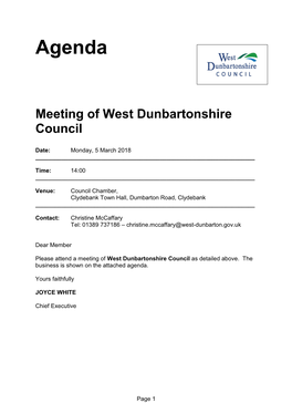 Meeting of West Dunbartonshire Council