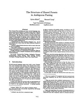 The Structure of Shared Forests in Ambiguous Parsing