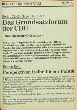 CDU-Dokumentation, Union in Deutschland