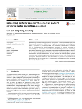 Dissecting Pattern Unlock: the Effect of Pattern Strength Meter on Pattern Selection