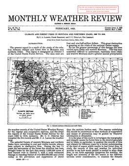 Climate and Forest Fires in Montana and Northern Idaho, 1909-1919