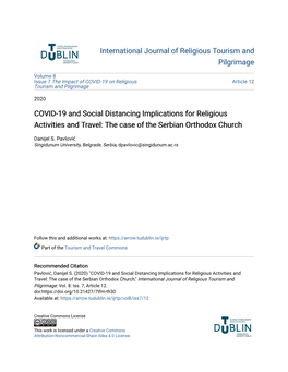 COVID-19 and Social Distancing Implications for Religious Activities and Travel: the Case of the Serbian Orthodox Church