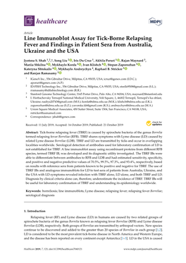 Line Immunoblot Assay for Tick-Borne Relapsing Fever and Findings in Patient Sera from Australia, Ukraine and the USA