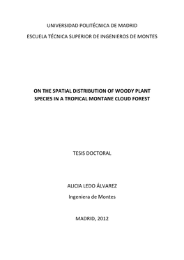 On the Spatial Distribution of Woody Plant Species in a Tropical Montane Cloud Forest