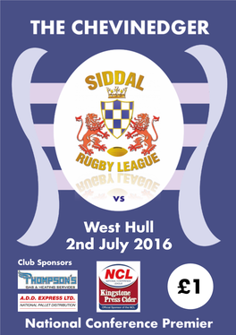 West Hull 2Nd July 2016 Club Sponsors