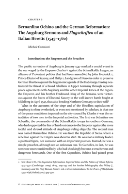 Bernardino Ochino and the German Reformation: the Augsburg Sermons and Flugschriften of an Italian Heretic (1543–1560)