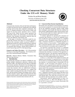 Checking Concurrent Data Structures Under the C/C++11 Memory Model ����� �� � � ������ � � �� � � � �� � � � � � � � � � � � 