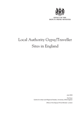 Local Authority Gypsy/Traveller Sites in England