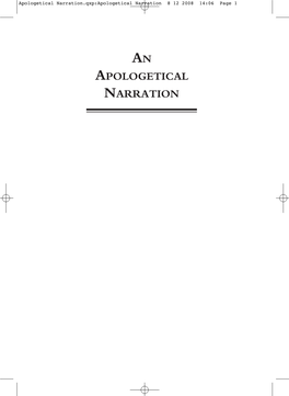 Apologetical Narration.Qxp:Apologetical Narration 8 12 2008 14:06 Page 1