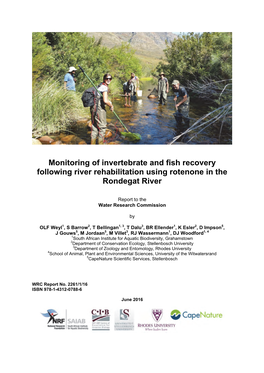 Monitoring of Invertebrate and Fish Recovery Following River Rehabilitation Using Rotenone in the Rondegat River