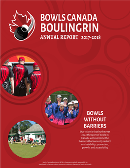 Bowls Canada Boulingrin Annual Report 2017-2018