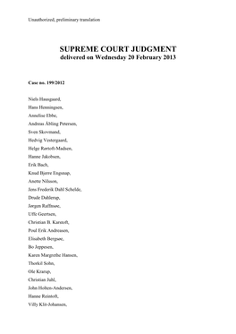SUPREME COURT JUDGMENT Delivered on Wednesday 20 February 2013