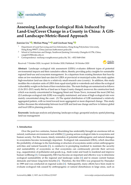 Assessing Landscape Ecological Risk Induced by Land-Use/Cover Change in a County in China: a GIS- and Landscape-Metric-Based Approach