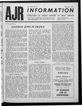 Information Issued by the Association of Jewish Refugees in Great Britain