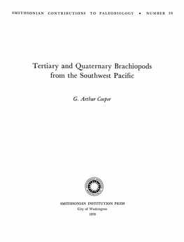 Tertiary and Quaternary Brachiopods from the Southwest Pacific