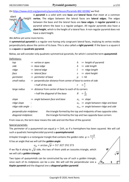 Pyramid Geometry P.1/22