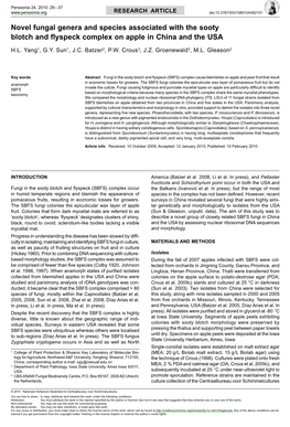 Novel Fungal Genera and Species Associated with the Sooty Blotch and Flyspeck Complex on Apple in China and the USA