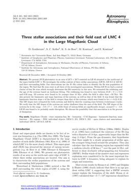 Three Stellar Associations and Their Field East of LMC 4 in the Large Magellanic Cloud