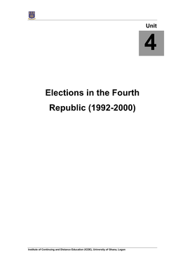 Elections in the Fourth Republic (1992-2000)
