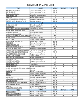 Movie List by Genre .Xlsb