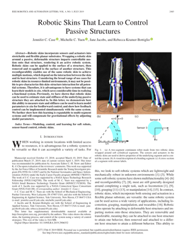 Robotic Skins That Learn to Control Passive Structures Jennifer C