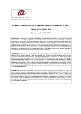 Polybenzoxazine Materials from Renewable Diphenolic Acid