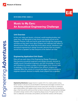 Music to My Ears: an Acoustical Engineering Challenge