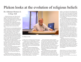 Plekon Looks at the Evolution of Religious Beliefs