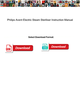 Philips Avent Electric Steam Steriliser Instruction Manual